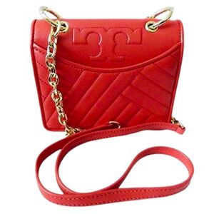 Red Quilted Chain Shoulder Bag